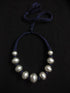Wax Beads Silver Necklace (oversized beads)